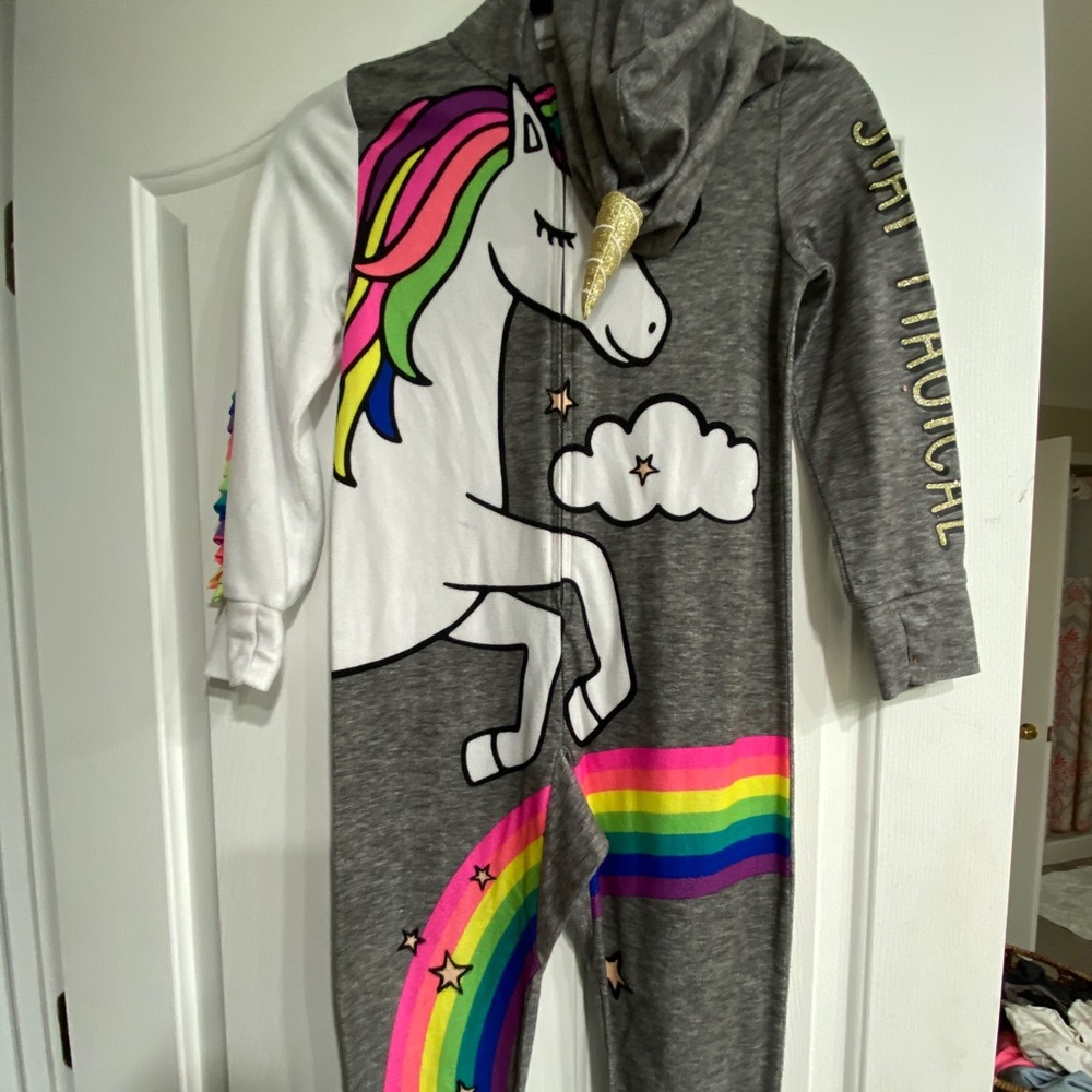 Justice size 6/7 unicorn onesie.